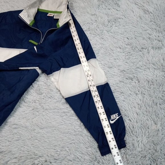 Vintage Nike Mens Jacket Blue XL Windbreaker Pockets Swoosh Athletic Activewear - Picture 13 of 13